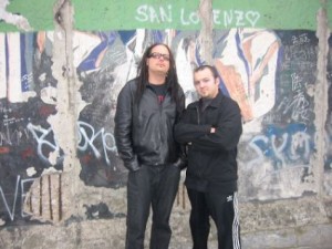 JD and Bud at the Berlin wall